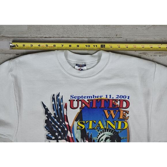 Vintage 9/11 Crew Neck Sweatshirt JERZEES Small 2001 United We Stand NYC USA - Picture 7 of 14